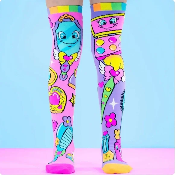 MADMIA Knee Soc Bundle - Pink and Blue Hello Kitty/Makeup NWT - Picture 3 of 6